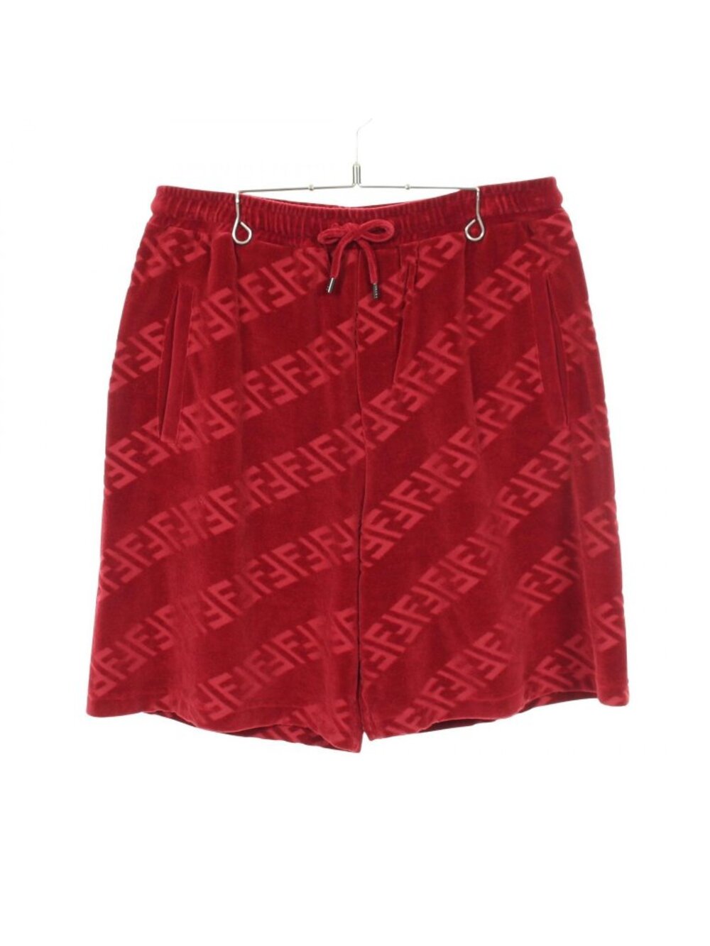 Fendi Pants Zucca Logo Velour Akdo Cotton Shorts